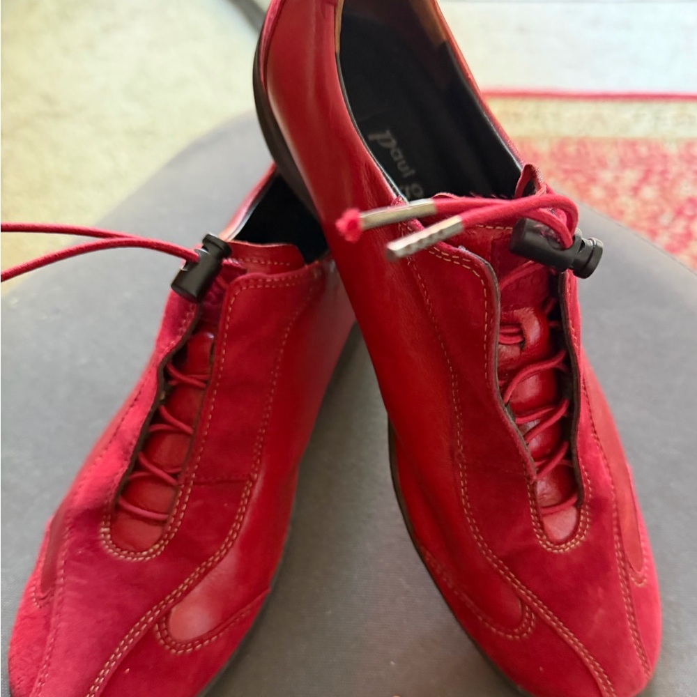 Paul Green Red Leather Women's Loafers - Picture 12 of 16